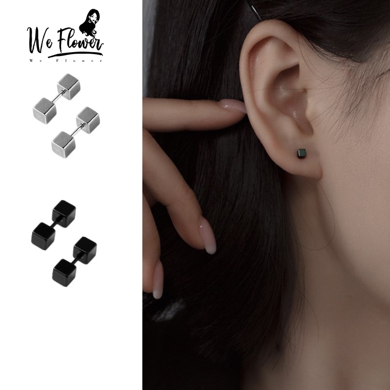 We Flower Anting Stud Tindik Tulang Rawan Telinga Hypoallergenic Bahan Stainless Steel Bentuk Bunga Untuk Unisex