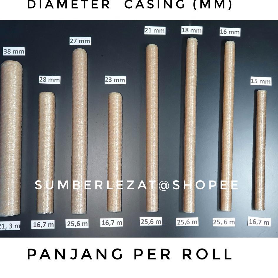 

idVv2V6--38 mm - Kulit Selongsong Casing Sosis Selulosa Cellulose JUMBO Clear Panjang 21,3 Meter