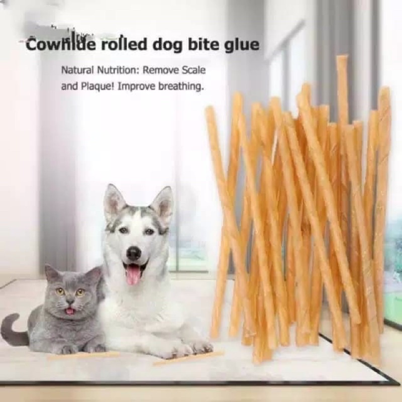 TWIST STICK ANJING KUCING - Gigitan Tulang Snack Anjing Kucing Rawhide Bone