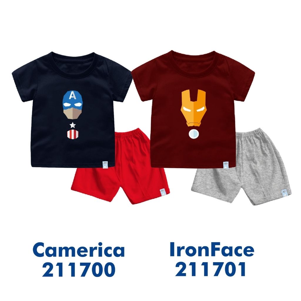 Setelan Bayi &amp; Anak Tema Super Marvel Series SpiderFace Untuk Usia 6 Bulan-8 Tahun Bahan Cotton Combed 30s