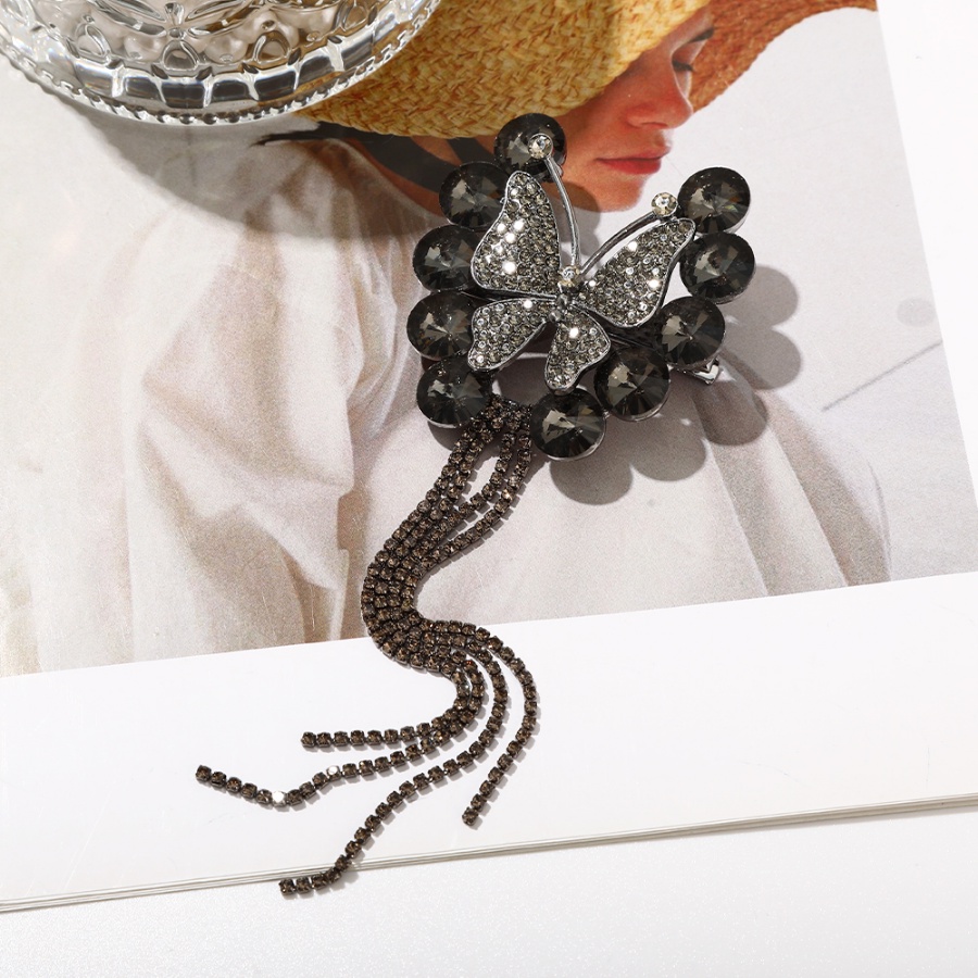 Jepit Rambut Model Butterfly Bahan Alloy Aksen Mutiara Dan Kristal Gaya Korea Untuk Wanita
