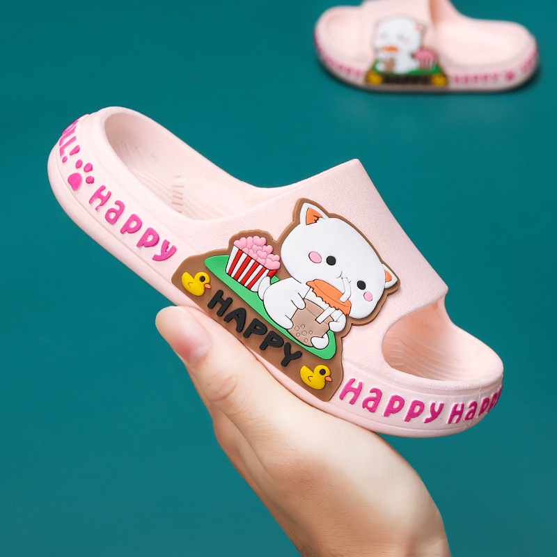 SA-L Sendal / Sandal Anak Eva Lembut Karakter Happy Cat Non Slip 0821