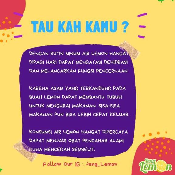 

Banyak dicari-- Grosir Jeng Lemon 250 ML Promo Sari Lemon Murni Orignal 100% Minuman Pelangsing