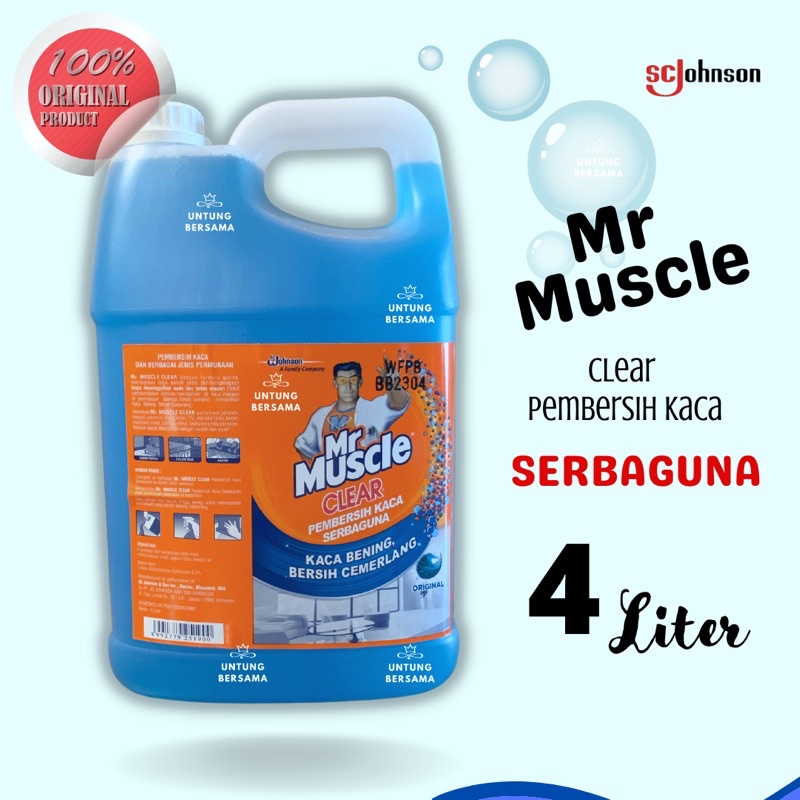 ♥️UB♥️ MR MUSCLE CLEAR PEMBERSIH KACA 4 LITER