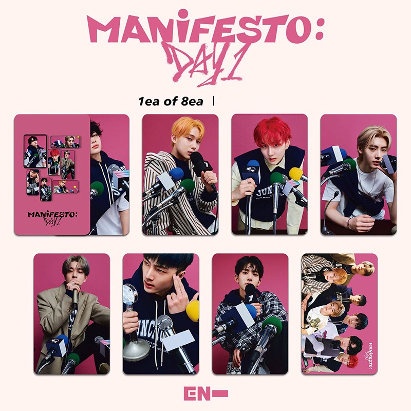 8pcs / set Kartu Pos ENHYPEN Foto MANIFESTO DAY 1 Album Untuk Koleksi