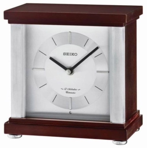 jam meja seiko kayu qxw247 jam meja kayu