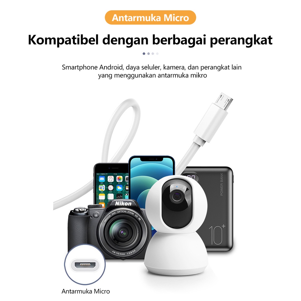 XIHANCAM Kabel Data Micro Usb Android Kabel Pengisian Super Panjang 3m 5m 8m 10m Cable Usb Charger Untuk Kamera Cctv Ip Camera / Handphone Fast Charging Data Cable Cord