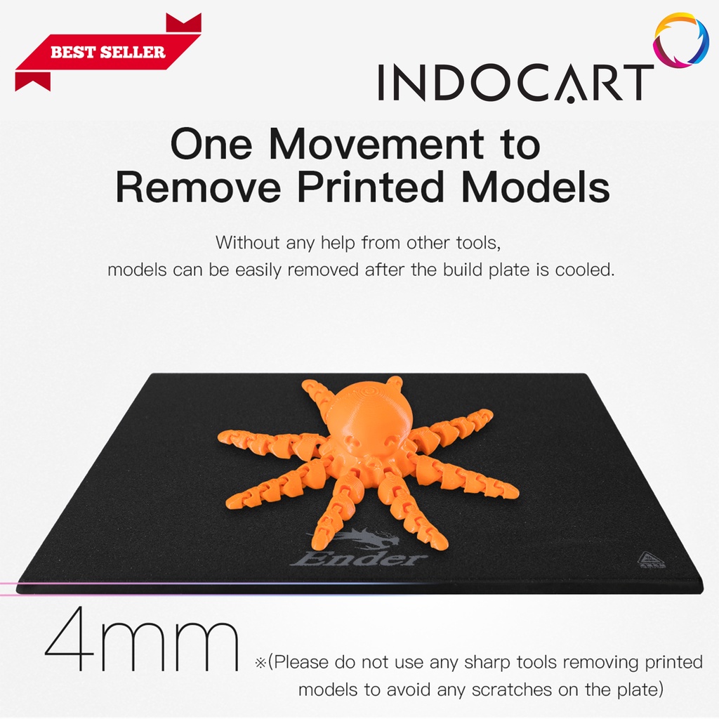 INDOCART PEI Printing Plate Kit 235x235x4mm Glass