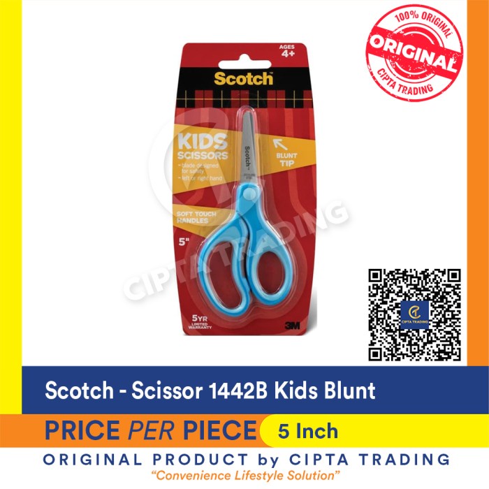 

Dijual Scissors - Scotch - 1442B Kids Blunt Scissors Bagus