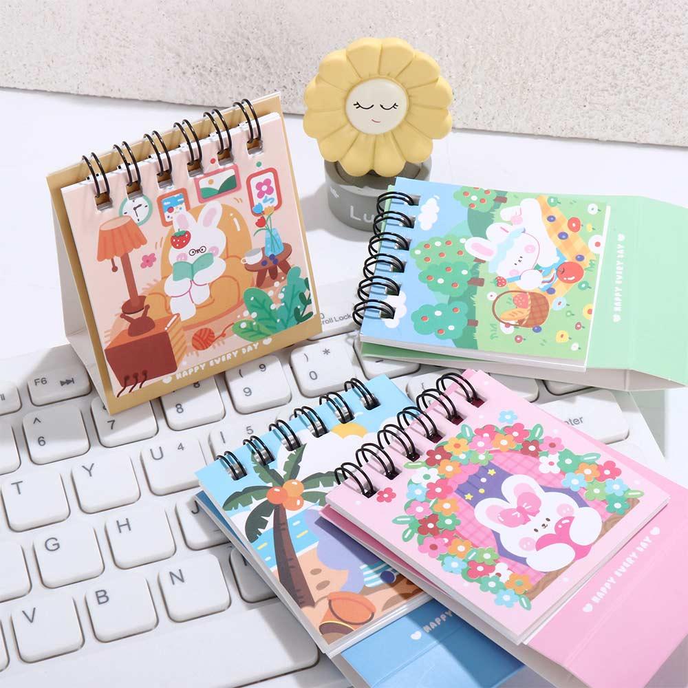 Mxbeauty Kalender 2023warna Warni Kelinci Weekly Planner Perlengkapan Kantor Kalender Mini Jadwal Organizer Desktop Stationery