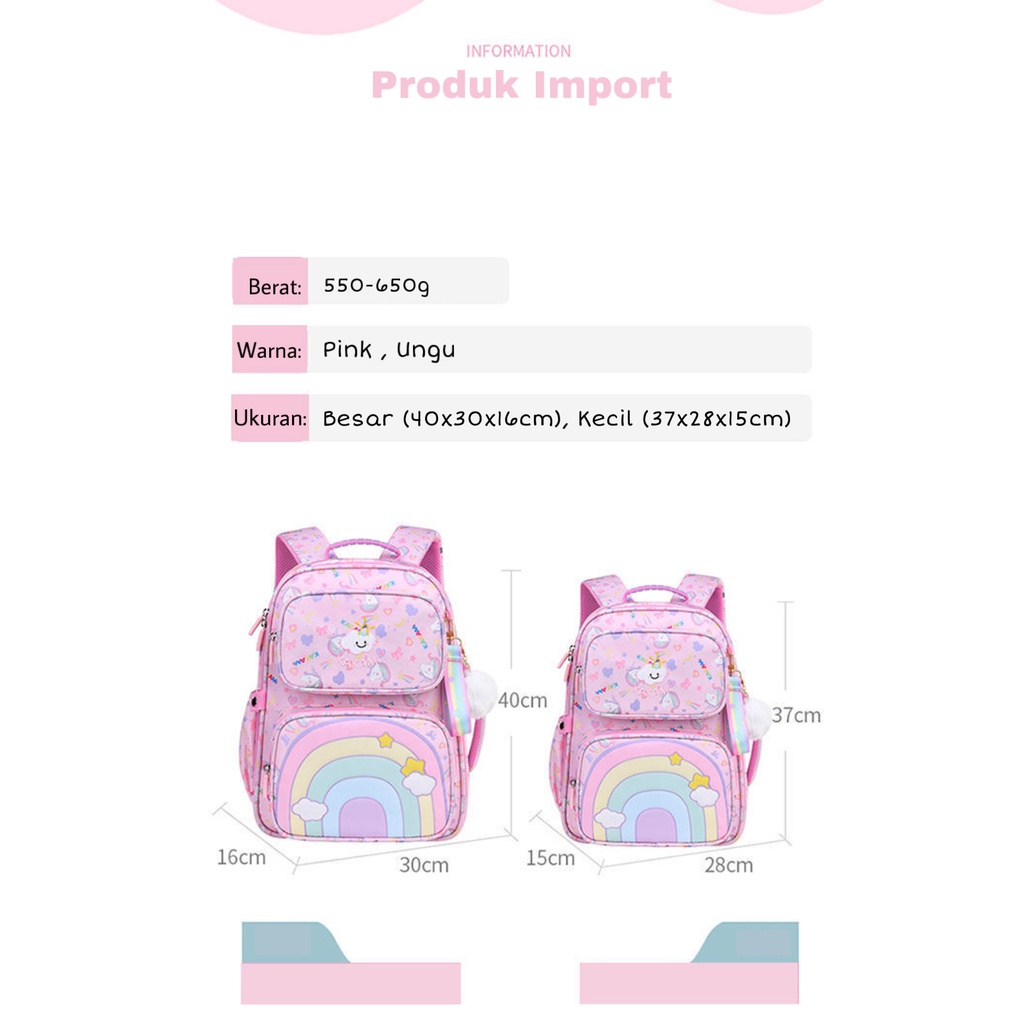 Khatinstore Tas Sekolah Anak TK SD SMP SMA KULIAH Laki laki perempuan unisex / KUALITAS IMPORT MEREK FEINIKESI / Import Jakarta Ready Stock / 488