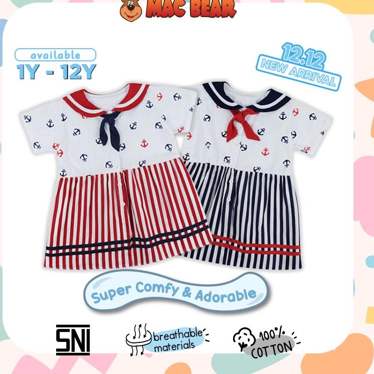 Ready MacBee Dress Anak Perempuan Sailor Marina 6 bulan - 6 tahun