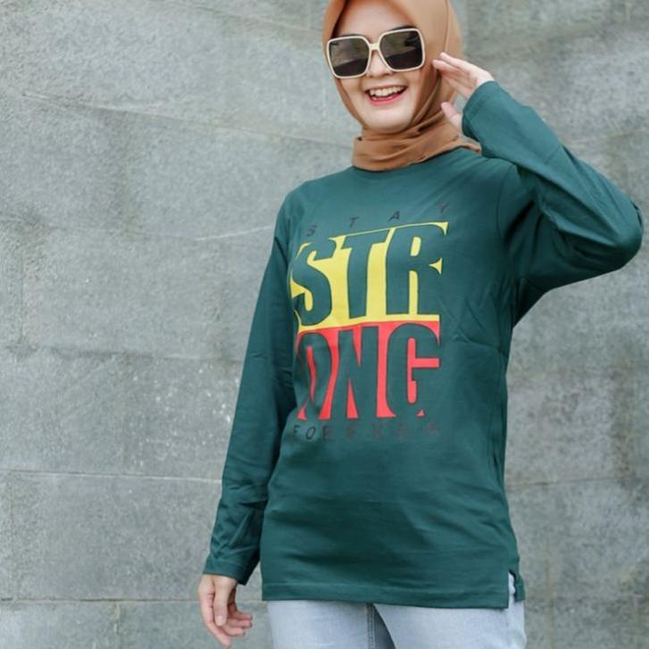Menarik Terlaris Kaos Forever Atasan Wanita Dewasa Lengan Panjang Kaos Tunik hijab Zolaqu Style