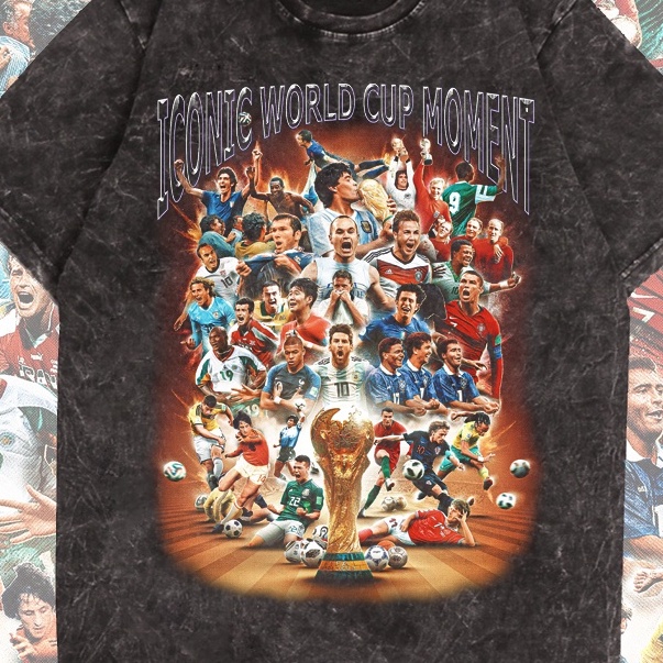 Kaos Piala Dunia Retro Vintage Iconic Moment