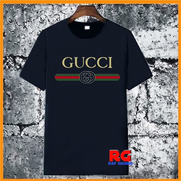 Unik Baju Kaos Wanita Pria Branded - Kaos Gucci Non Original Import - Hitam Hot Sale