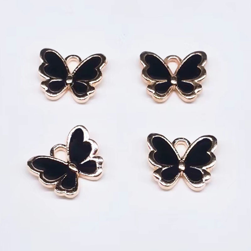 4pcs Liontin Kalung / Gelang / Anting Bentuk Kartun Butterfly Bahan Alloy