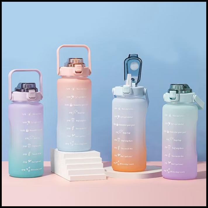 Botol Minum Tritan Quifit Penanda Waktu 2L Handle - Botol Minum 2Liter