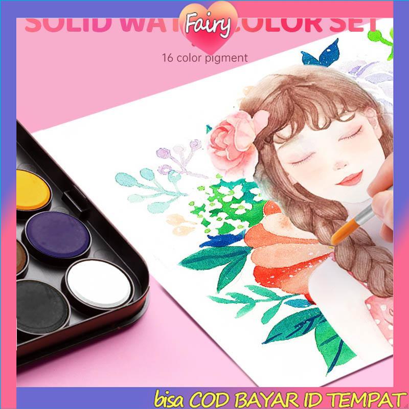 Cat Air Watercolor set Alat Cat Air Set 18 Warna F