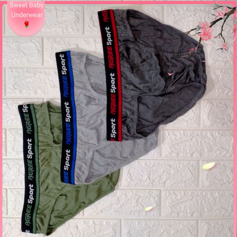 3 PCS OBRAL MURAH CELANA DALAM PRIA DEWASA AGREE SPORT 2311 LUSINAN ECERAN/DALAMAN COWOK DEWASA/CD P