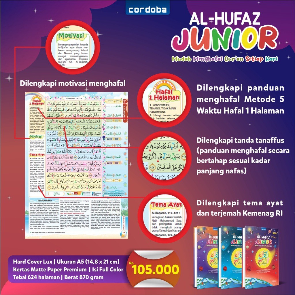 Alquran Al Hufaz Junior A5 Quran Hafalan Mudah Setiap Hari REGULER