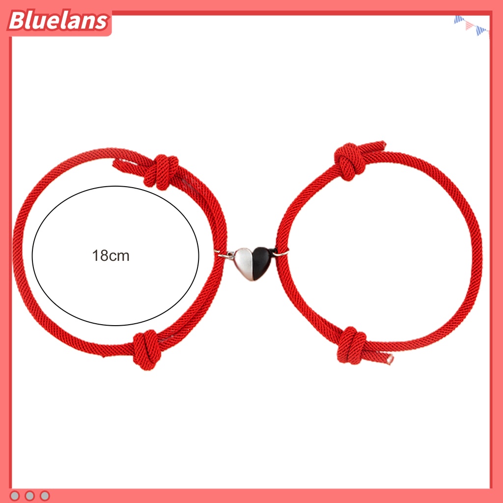 2pcs Gelang Rantai Magnetik Bahan Alloy Untuk Pasangan