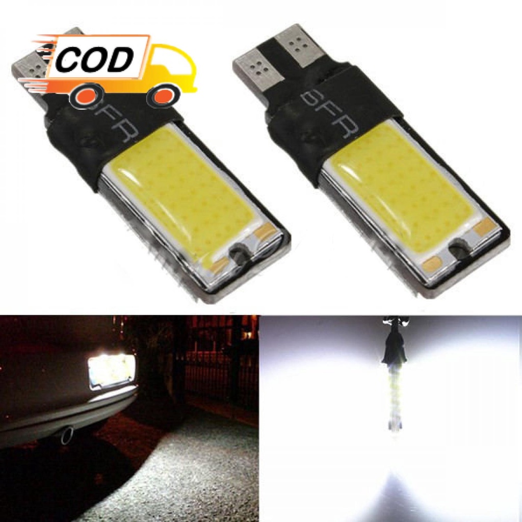 Lampu Parkir Mobil 12V 2 PCS LED Putih Canbus T10 SMD COB Super Terang Hemat Energi