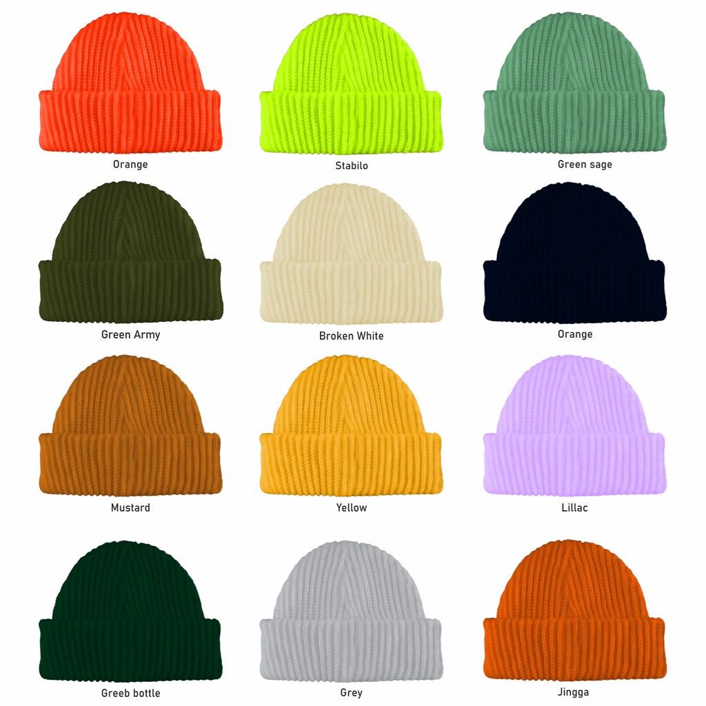 Short Beanie Hat Kupluk Rajut Dewasa Pria Wanita 7 Get