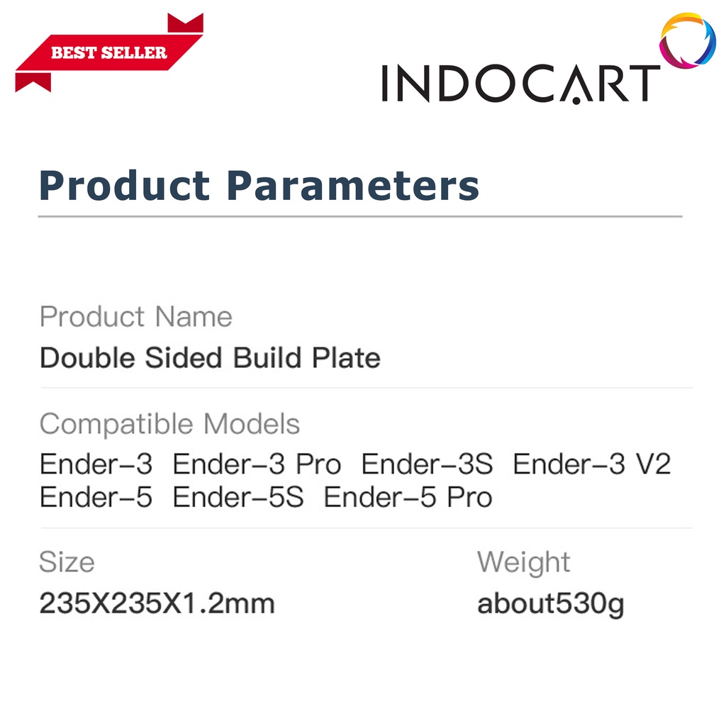 INDOCART PEI Printing Platform 235x235x1.2mm Double-sided