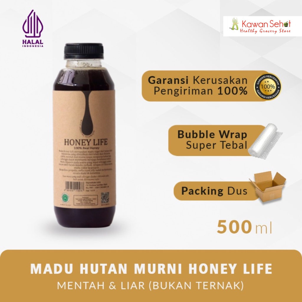 

Honey Life Raw Wild Forest Honey 500ml | Madu Asli Badui Baduy Dalam