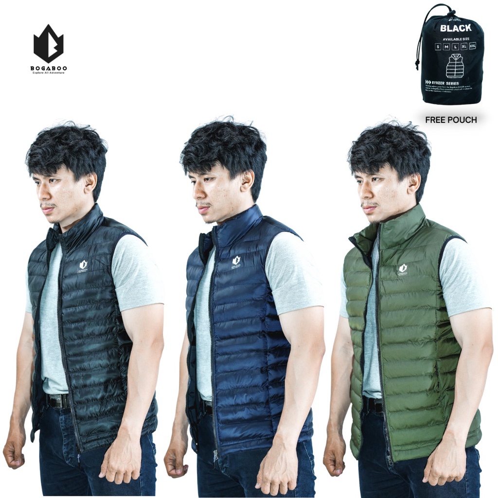COD Vest tebal winter bogaboo RYKEER pria wanita - VEST Rompi BOGABOO puffer musim dingin - VEST ultralight pocket - ROMPI gelembung UL