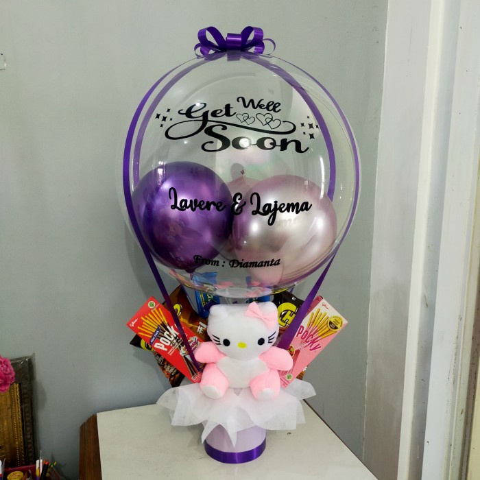 buket balon + snack, hadiah ulang tahun