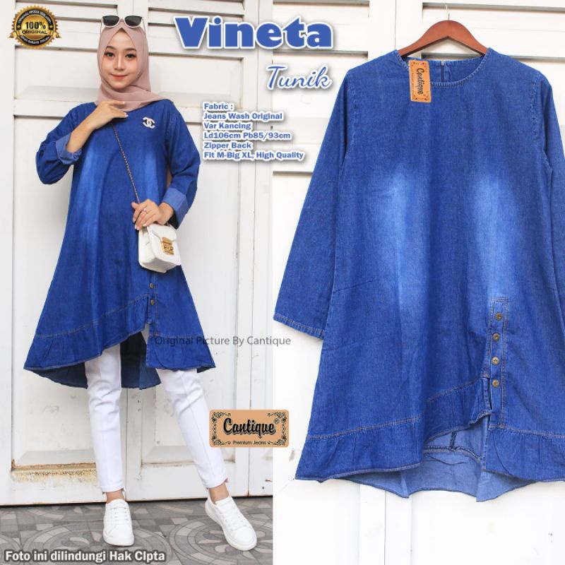Vineta Tunik by Cantique / Tunik Jeans Premium