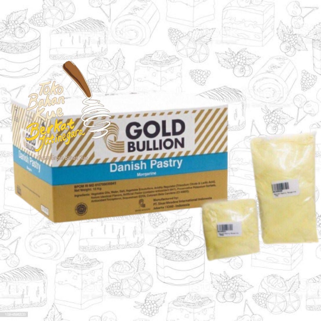 

DANISH PASTRY MARGARINE GOLD BULLION REPACK 1 KG / UNTUK LAMINASI CROISSANT CROFFLE