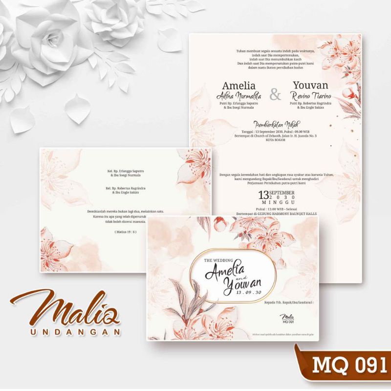 cetak undangan blangko Maliq 091 / mokeup blangko maliq/katalog undangan blangko