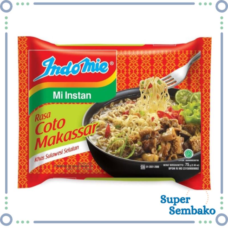 MI INSTAN INDOMIE KUAH COTO MAKASSAR 100gr MURAH