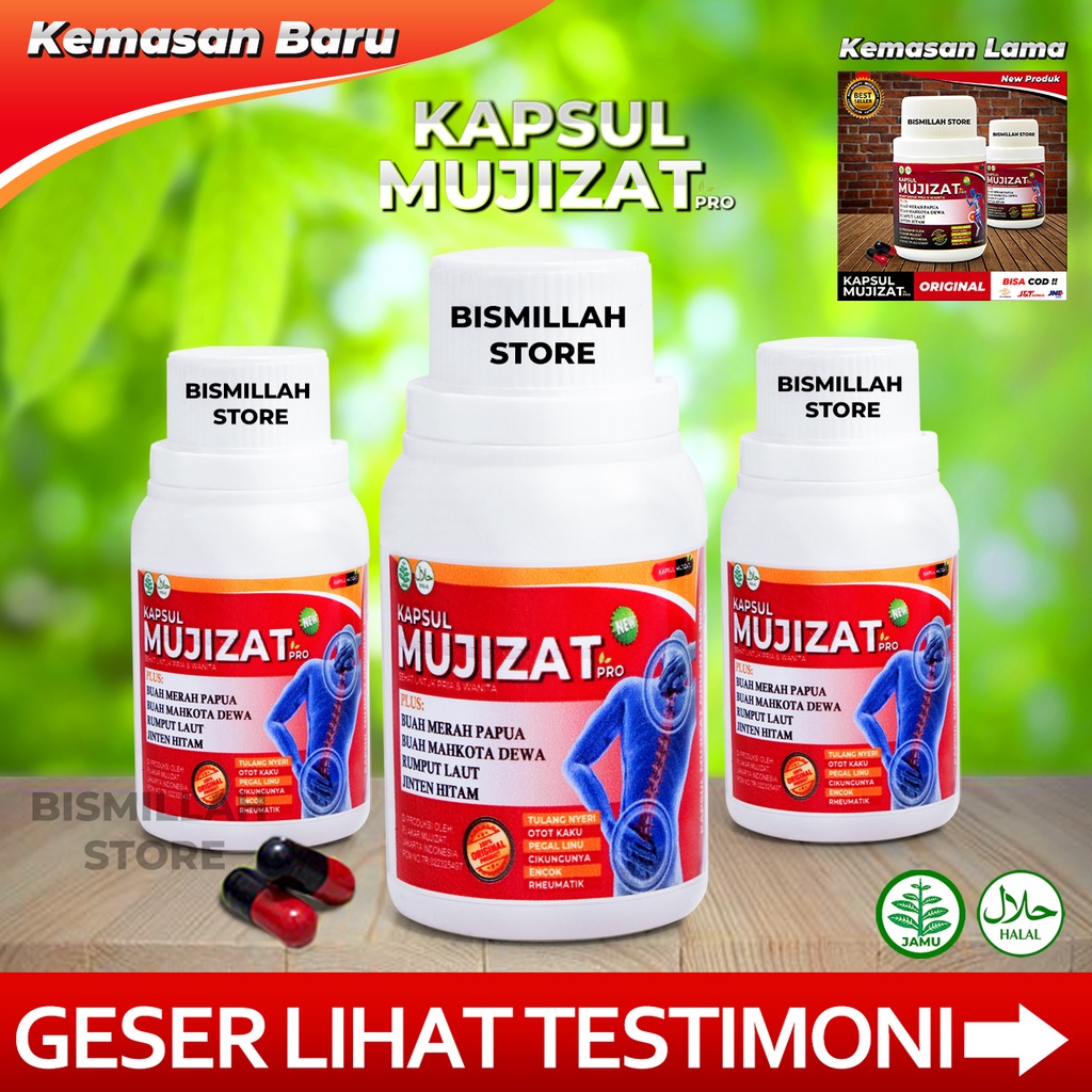 MUJIZAT KAPSUL HERBAL ORIGINAL Obat Ampuh Atasi Kolestrol Asam Urat Rematik Nyeri Sendi Sakit Tulang