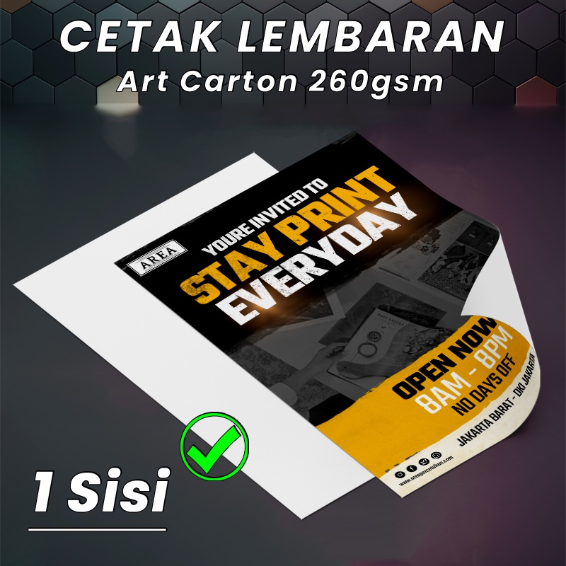 

Cetak Print Art Carton/Print Art Carton/Cetak Bahan Art Carton 260gsm 1 Sisi - Tanpa Laminasi