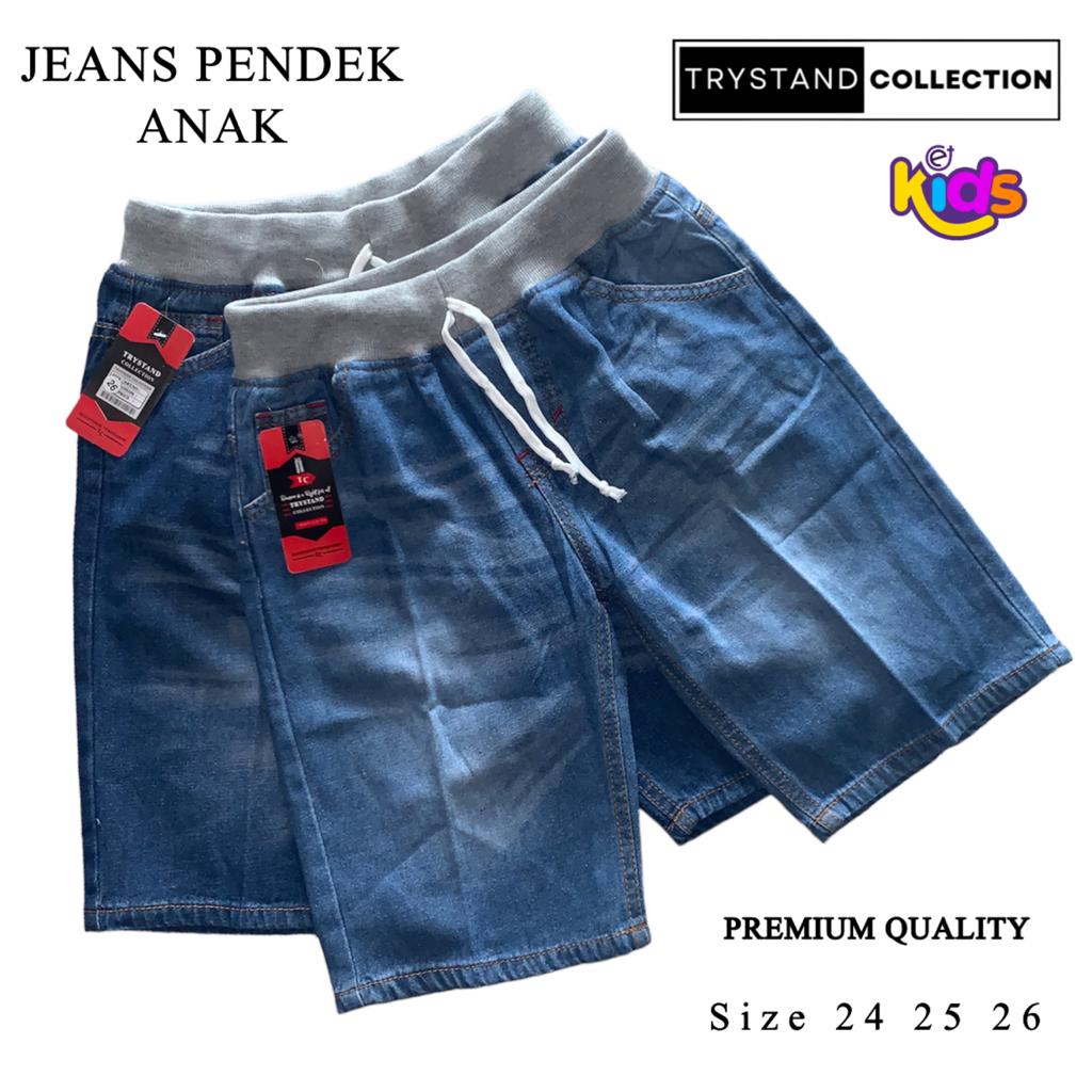 JEANS PENDEK RIB ANAK 6-8th