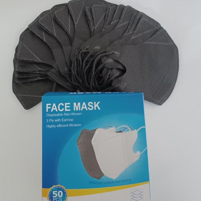 MASKER-DUCKBILL HITAM 50 PCS-DUCKBILL HITAM GARIS-MASKER DB HITAM 25-bp-perabot Juara