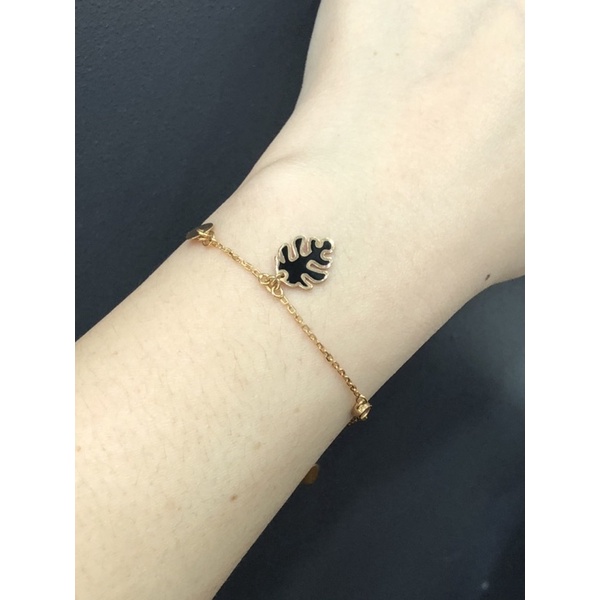 Gelang fashion gantung daun hitam 375