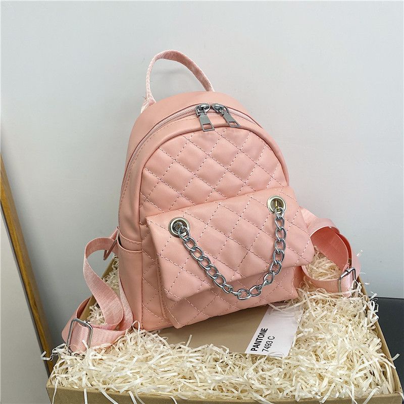 [littlecrab] Tas Ransel Mini Backpack Kecil With Additional Chain Tas Mini Selempang Unik Berkualitas Bahan Kulit Imut Tali Adjustable Serbaguna Multifungsi Korean Style