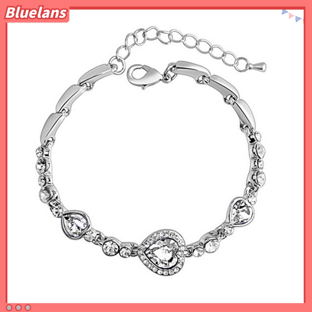 Bluelans Bracelet Rhinestone Stylish Alloy Heart Decoration Bracelet