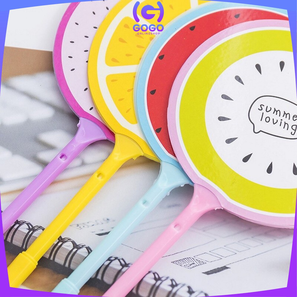 GOGO-A2 Pena Pulpen Gel Kipas / Pena Kipas Animal &amp; Buah / Pulpen Kipas Karakter Lucu Souvenir