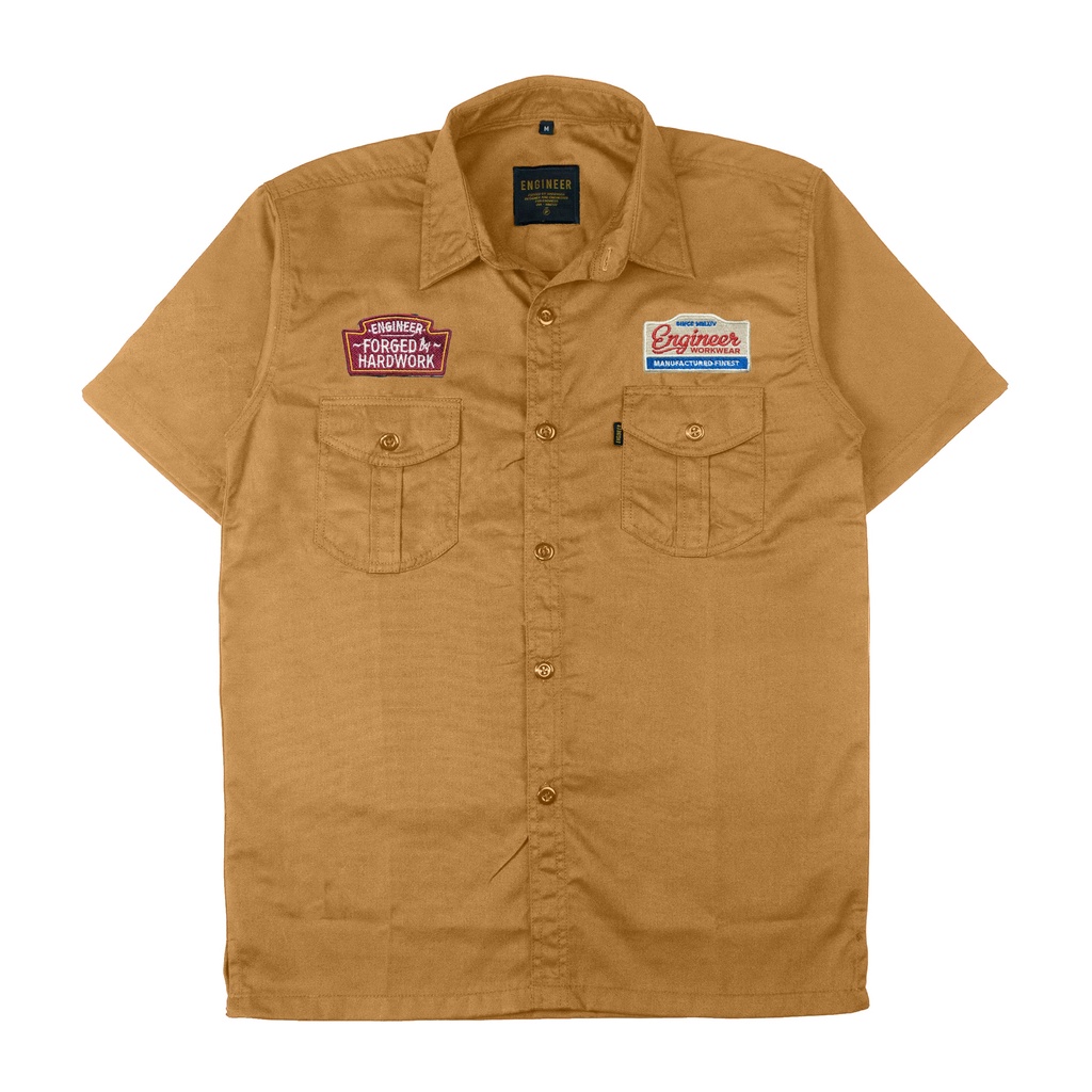 GUTTER WORKSHIRT KEMEJA KERJA UNISEX LENGAN PENDEK BY ENGINEER WORKWEAR