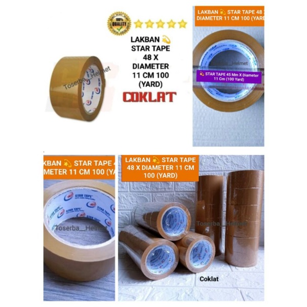 

Lakban Star Tape 48 MM x Dianeter 11 Cm 100 Yard Putih Coklat