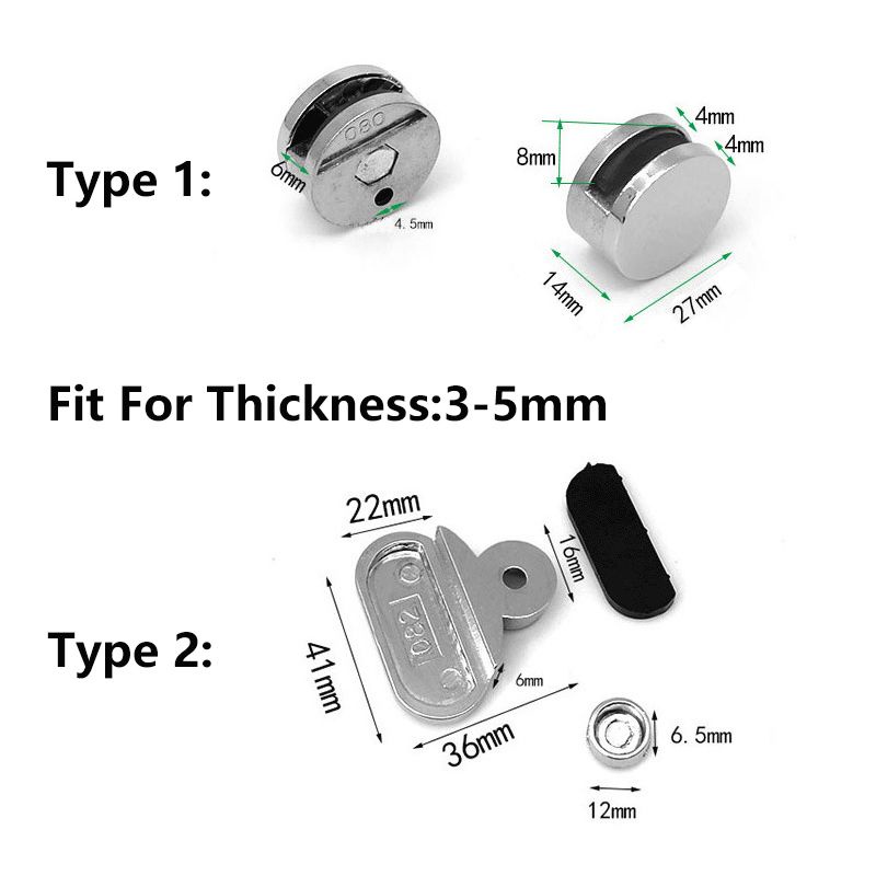 2pcs Klem Jepit Kaca Cermin/Klip Penjepit Cermin Kamar Mandi/ Gantungan Kaca/Klip Penjepit Cermin