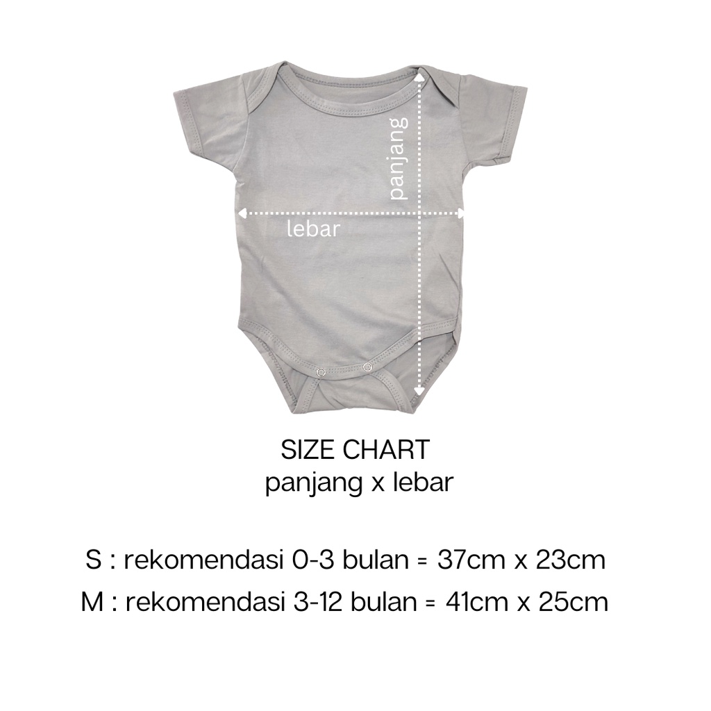 Jumper Baju Bayi Jumpsuit Bodysuit Romper Lengan Pendek 100% Cotton Warna Earth Tone 0-12 Bulan