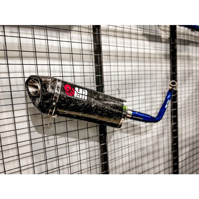 KNALPOT VILLAN MV2 CARBON FORGED FULL SYSTEM XMAX FORZA - Biru BARANG 1005 ORIGINAL