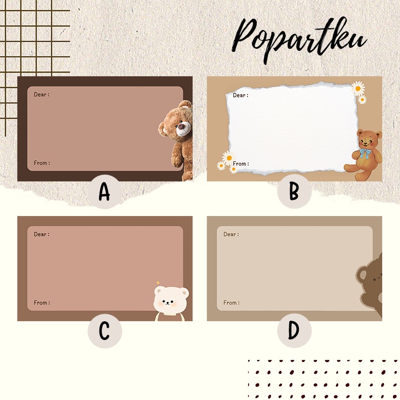 BLANK CARD PREMIUM | KARTU UCAPAN TULIS BERUANG | KARTU UCAPAN KOSONG MURAH | GREETING CARD