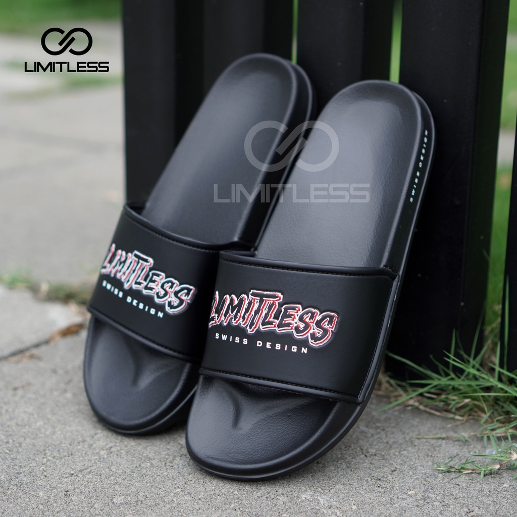 Sendal Slop Cowok Terbaru Sandal Slip On Sandal Slide Pria CLINT Premium Material Hitam Laki Laki Selop Anti Licin Terbaru